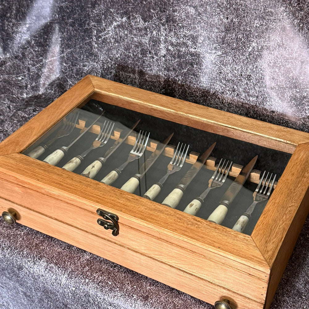 Juego de Cubiertos · Asta de Ciervo y Madera