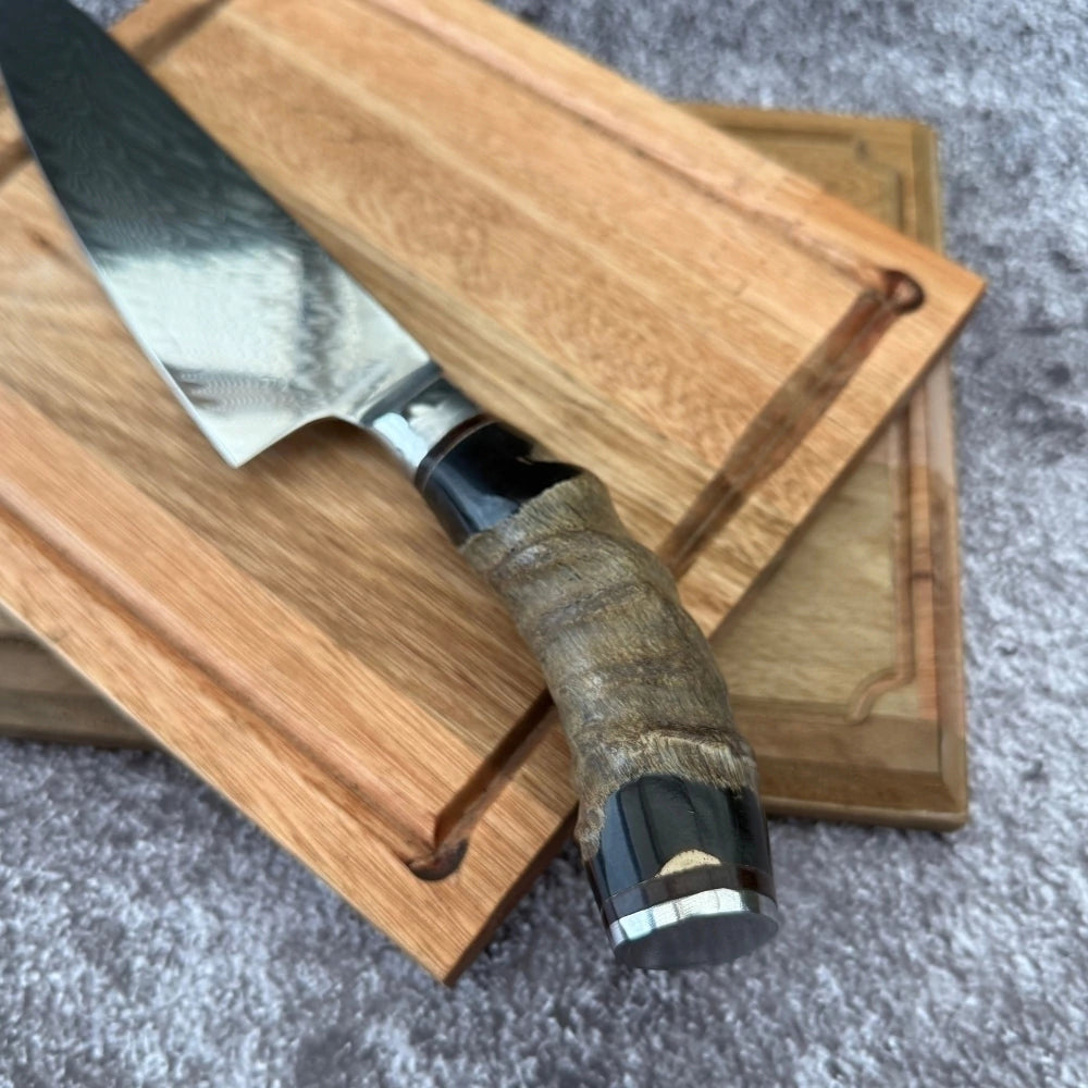 Cuchillo Acero Damasco · Antílope Negro