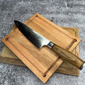 Cuchillo Acero Damasco · Madera