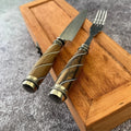Set de Mesa · Madera Galloneada y Alpaca