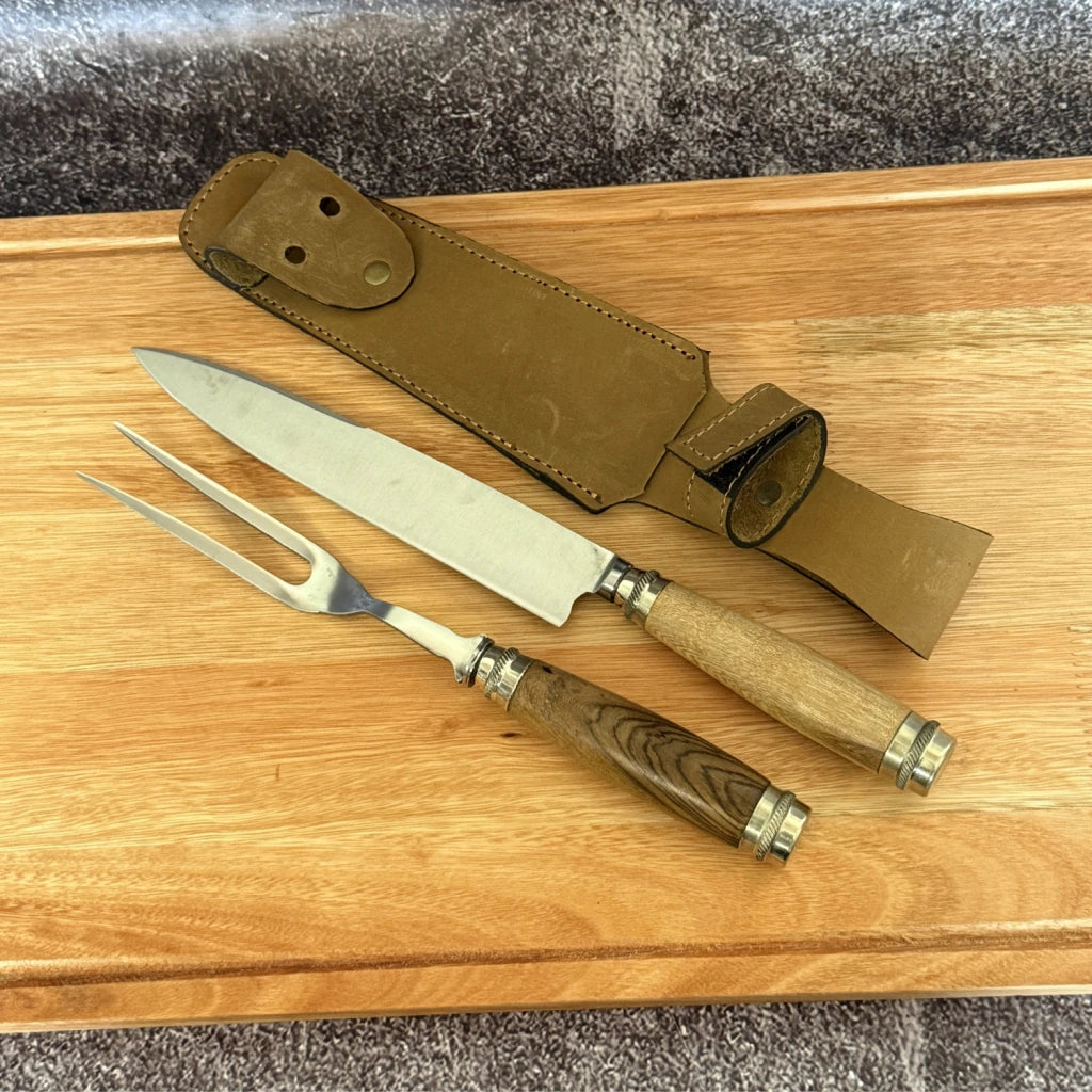 Set Parrillero · Madera y Alpaca