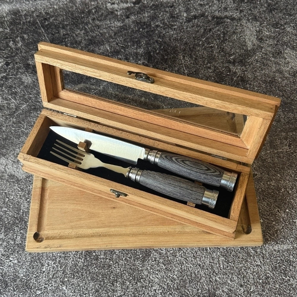 Set de Mesa · Madera Pakkawood Gris