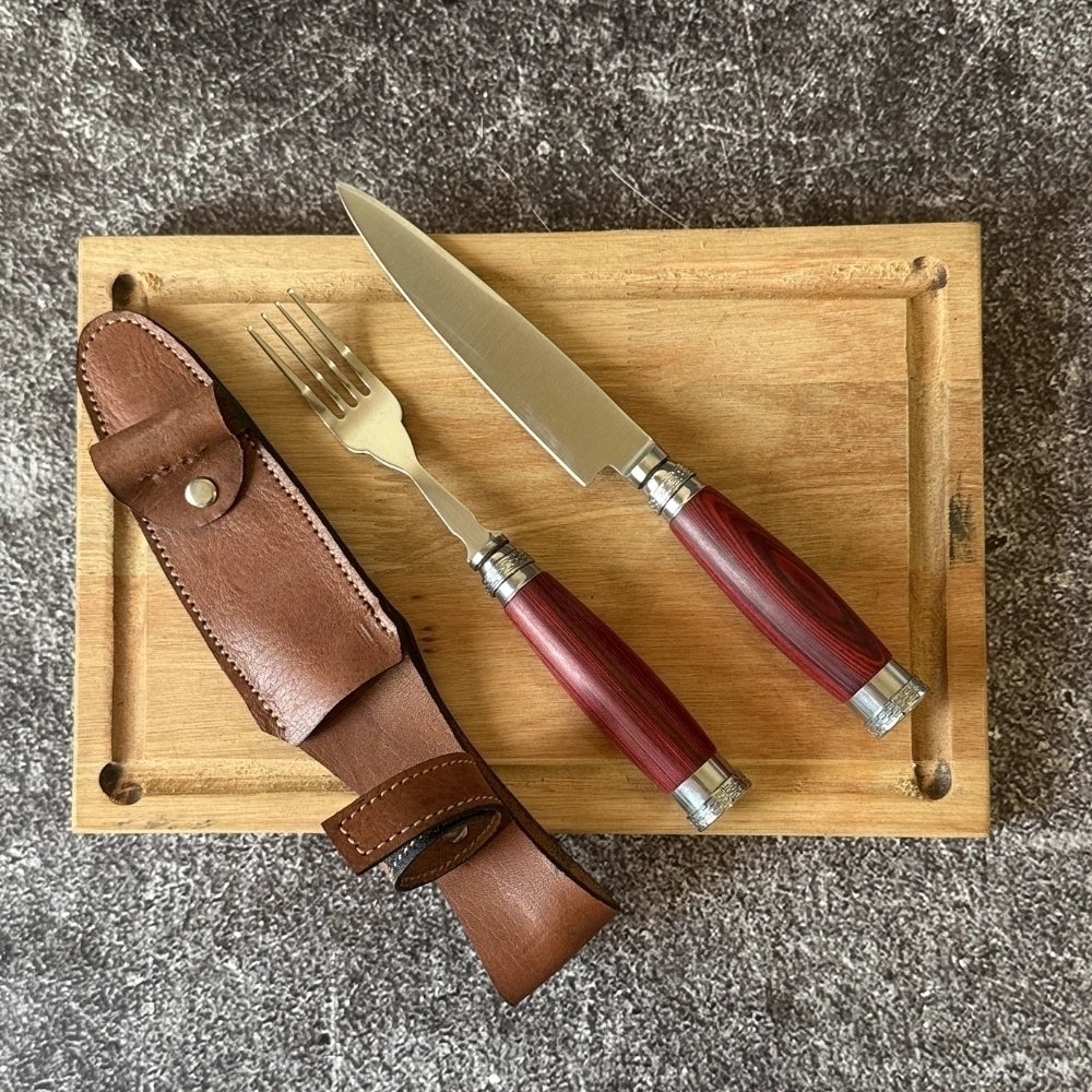 Set de Mesa · Madera Pakkawood Roja