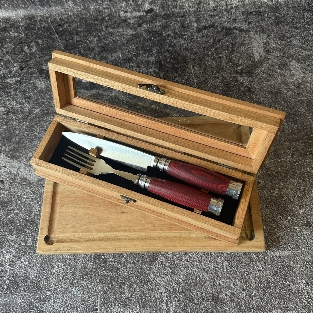 Set de Mesa · Madera Pakkawood Roja