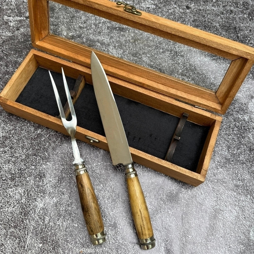 Set Parrillero · Madera y Alpaca