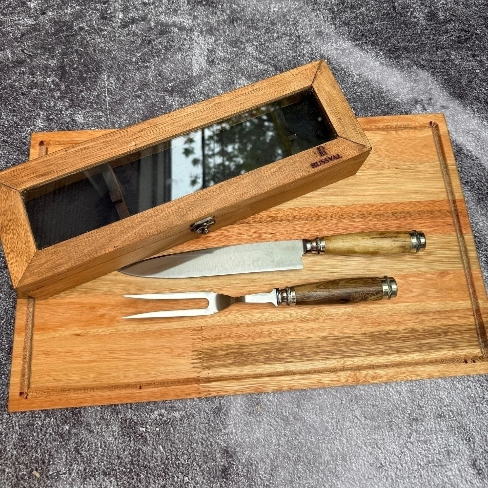 Combo Parrillero · Tabla + Cubiertos + Caja