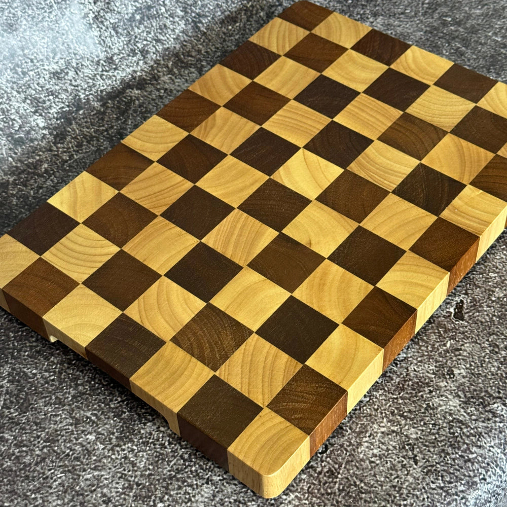 Tabla End Grain · Diseño Ajedrez